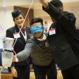 Left to right: Emma Brown, Volunteer Programme Executive, British Airways, with Bethnal Green Academy students Abzol Hussain Miah, 16, and Abid Ahmed, 17.